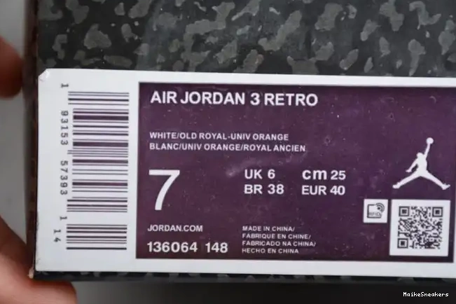 MaikeSneakers 3 'Knicks Rivals' Jordan Air 136064-148 Retro 0522
